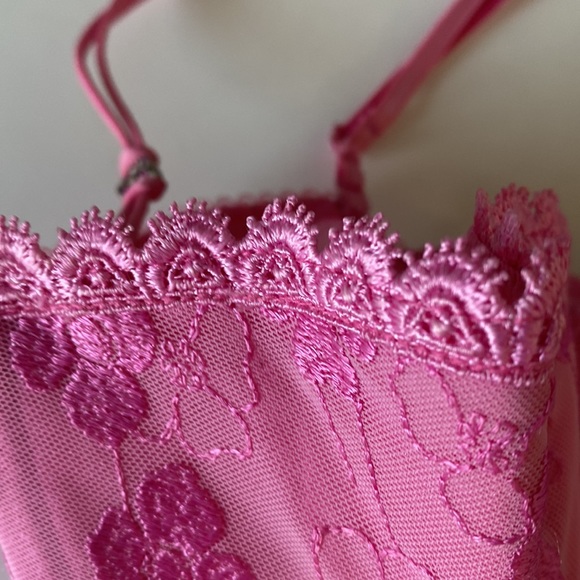 Pink Sheer Lace Nightie - Picture 2 of 14